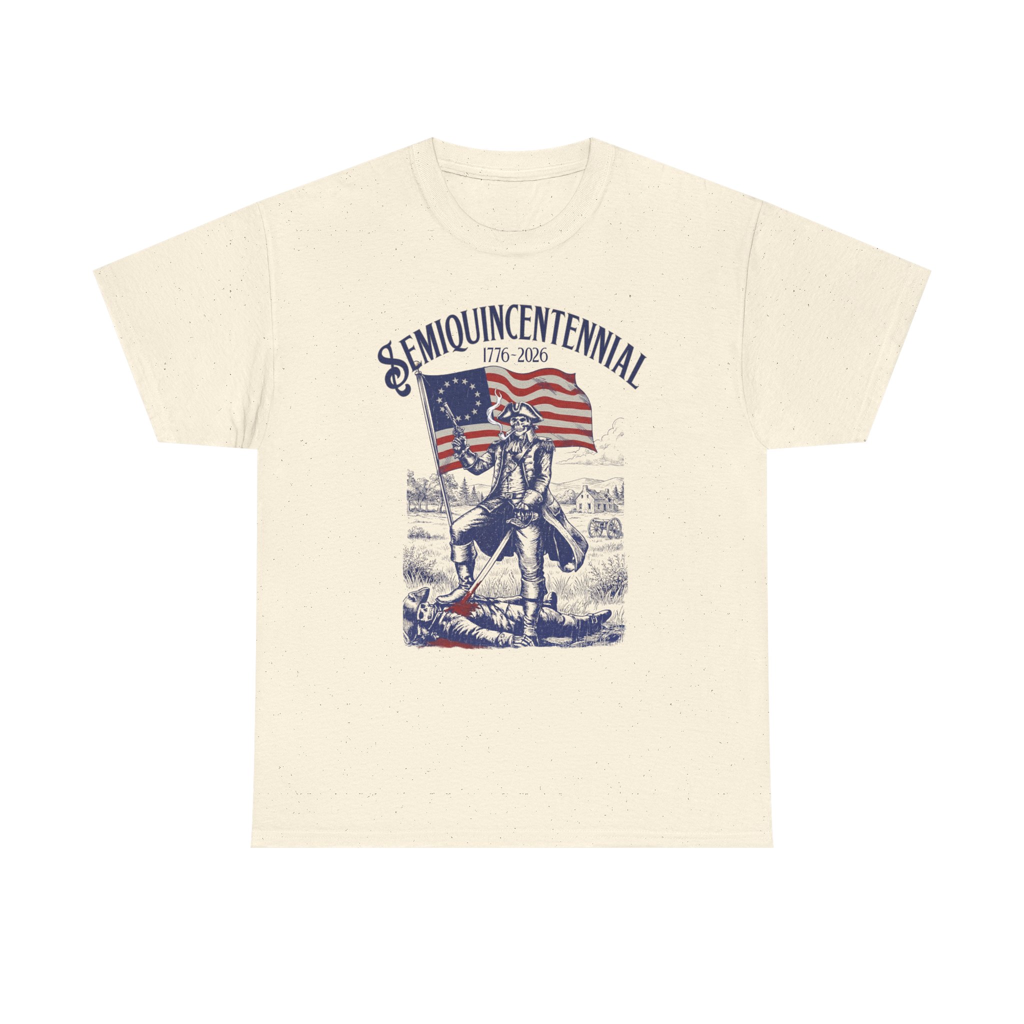Semiquincentennial 1776–2026 T-Shirt — Vintage Revolutionary War Flag Design Colonial Pipe - Image 3