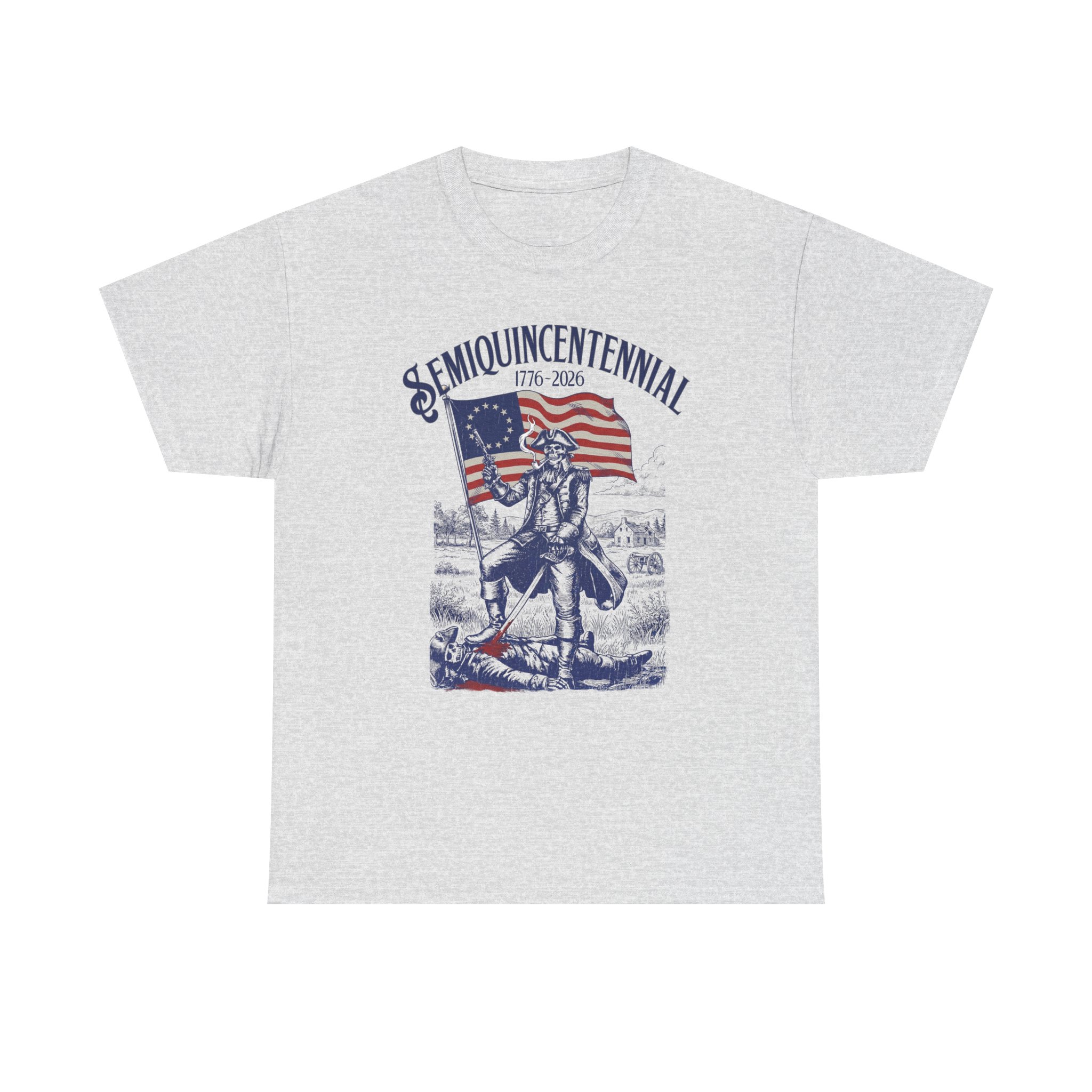 Semiquincentennial 1776–2026 T-Shirt — Vintage Revolutionary War Flag Design Colonial Pipe - Image 7