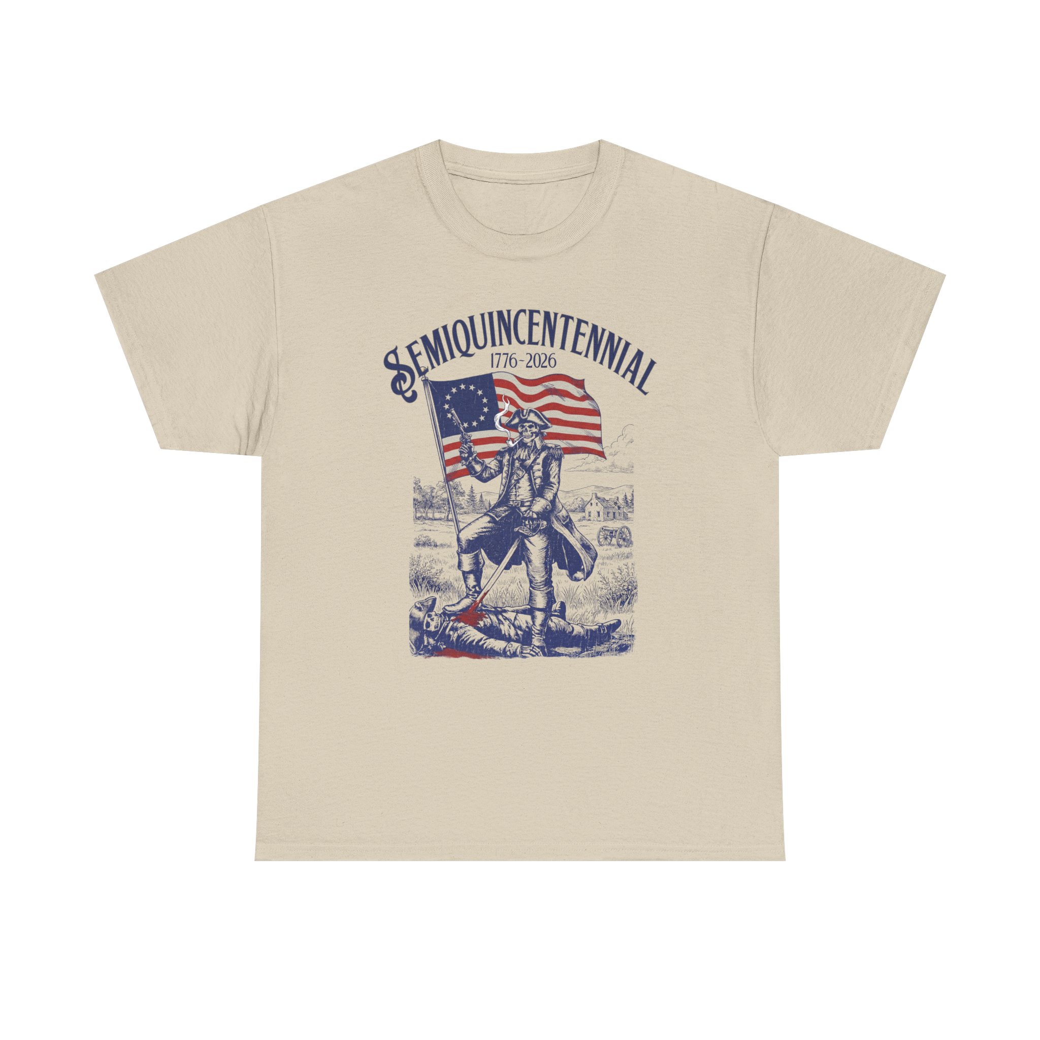 Semiquincentennial 1776–2026 T-Shirt — Vintage Revolutionary War Flag Design Colonial Pipe - Image 5