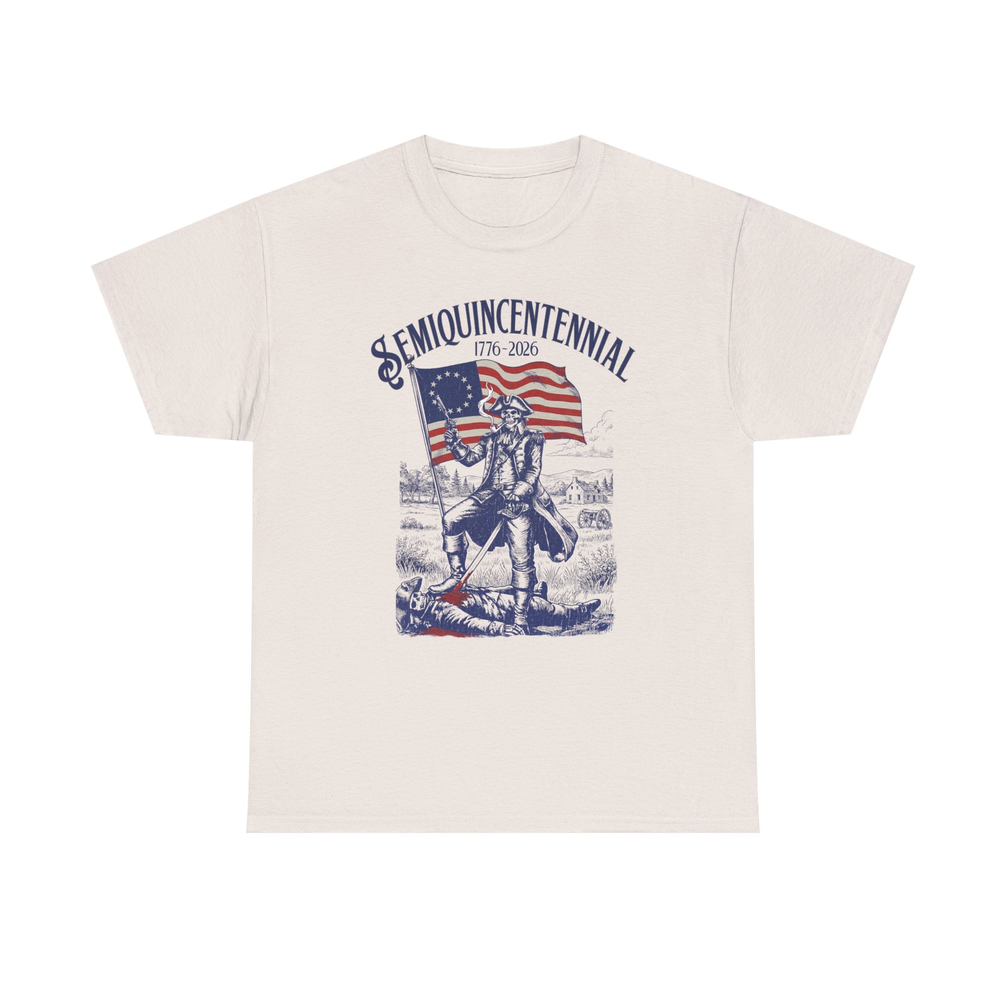 Semiquincentennial 1776–2026 T-Shirt — Vintage Revolutionary War Flag Design Colonial Pipe